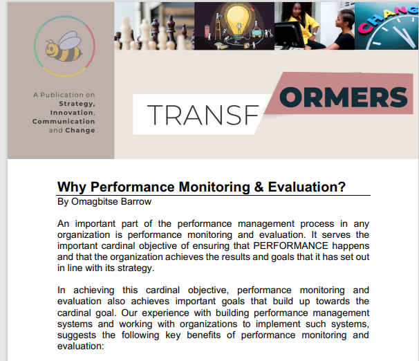 Why Performance Monitoring & Evaluation?